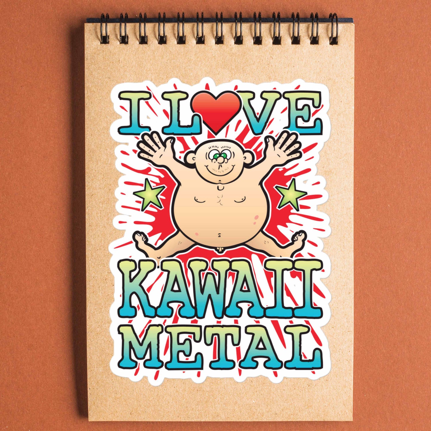 Kawaii Metal Vinyl Kiss-Cut Sticker / 14 x 10cm