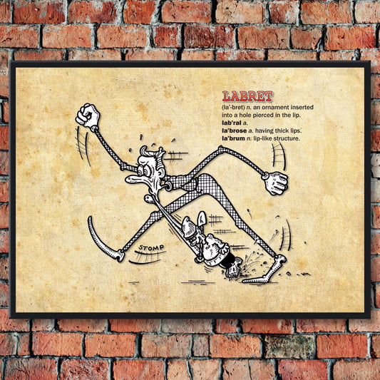 Labret Cartoon Art Print