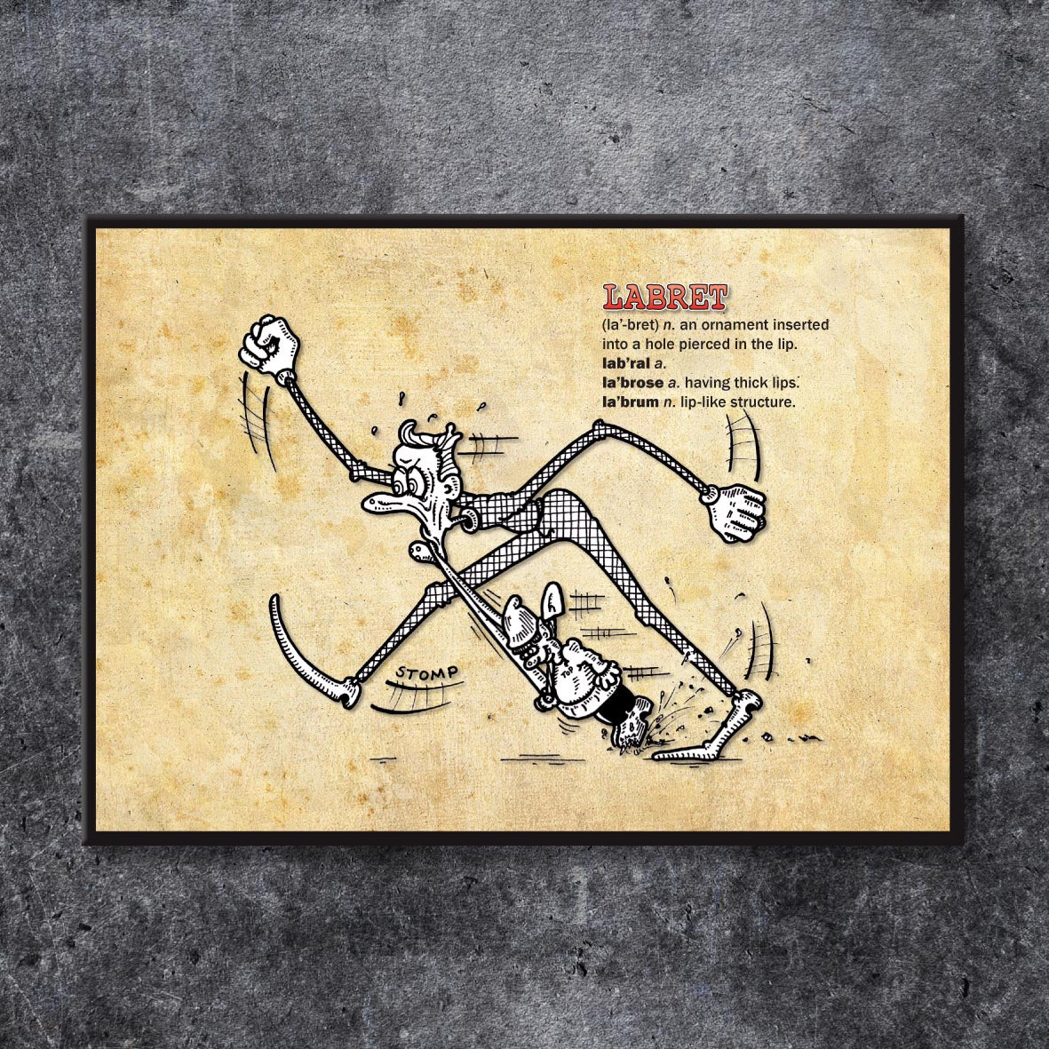 Labret Cartoon Art Print