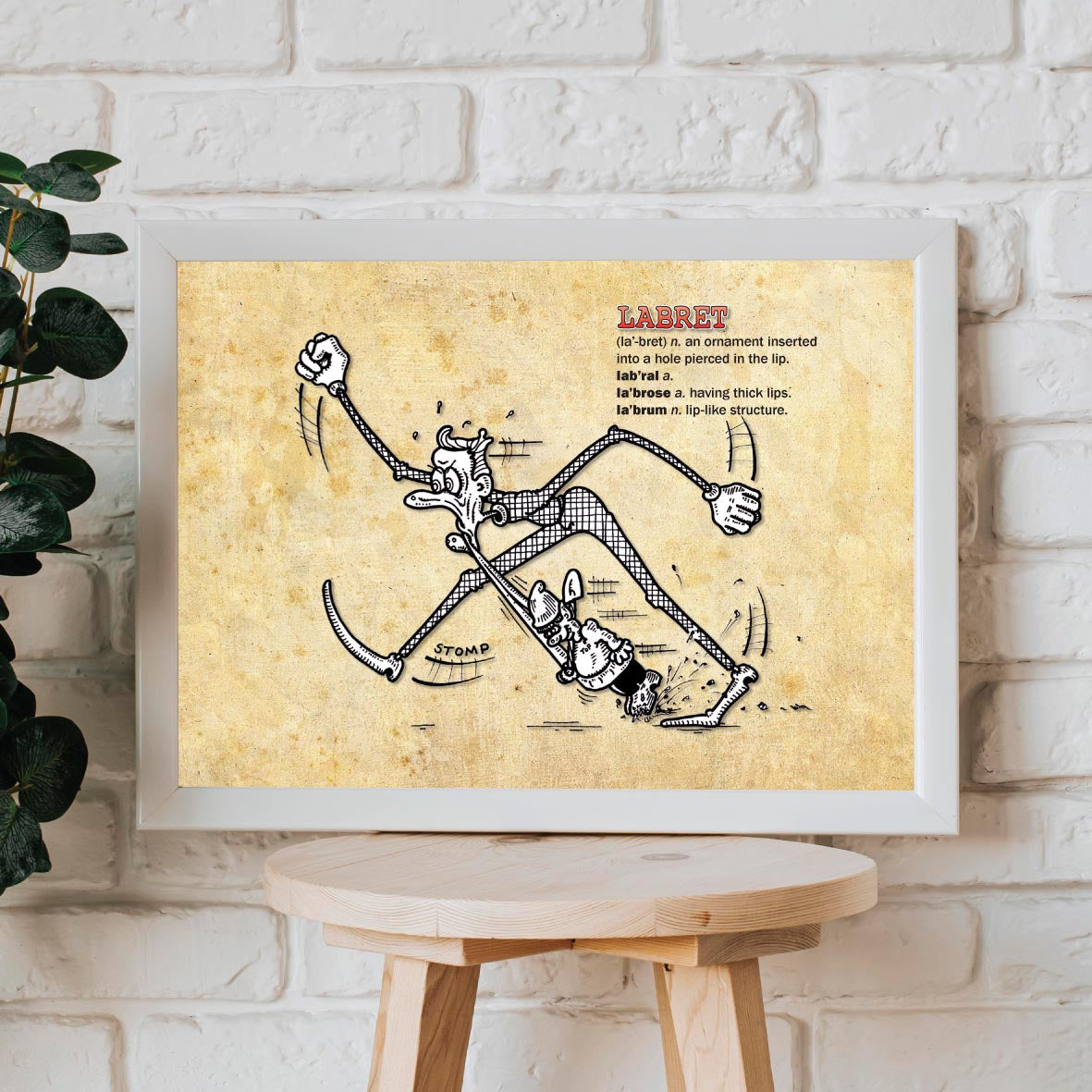 Labret Cartoon Art Print