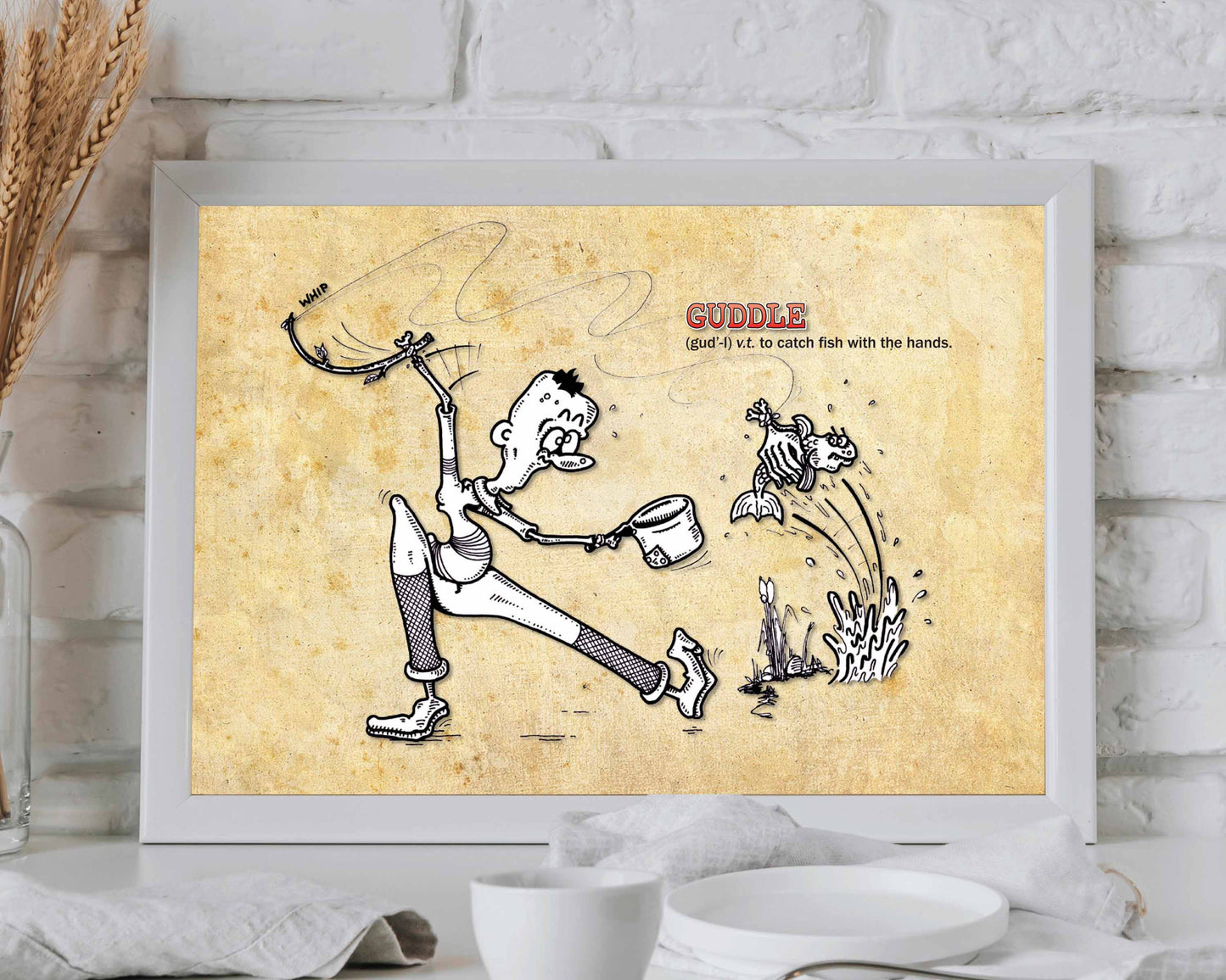 Guddle Cartoon Art Print