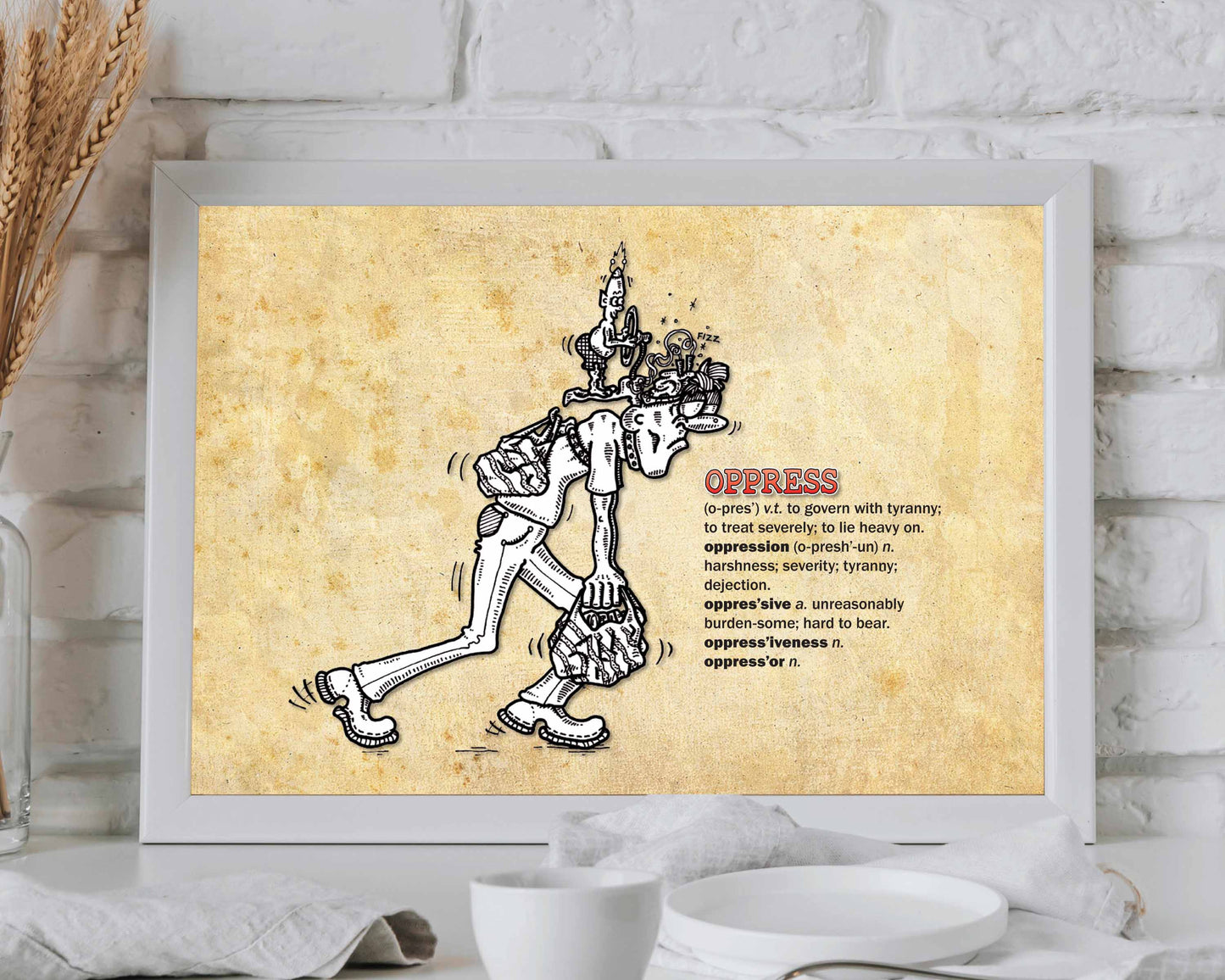 Oppress Cartoon Art Print