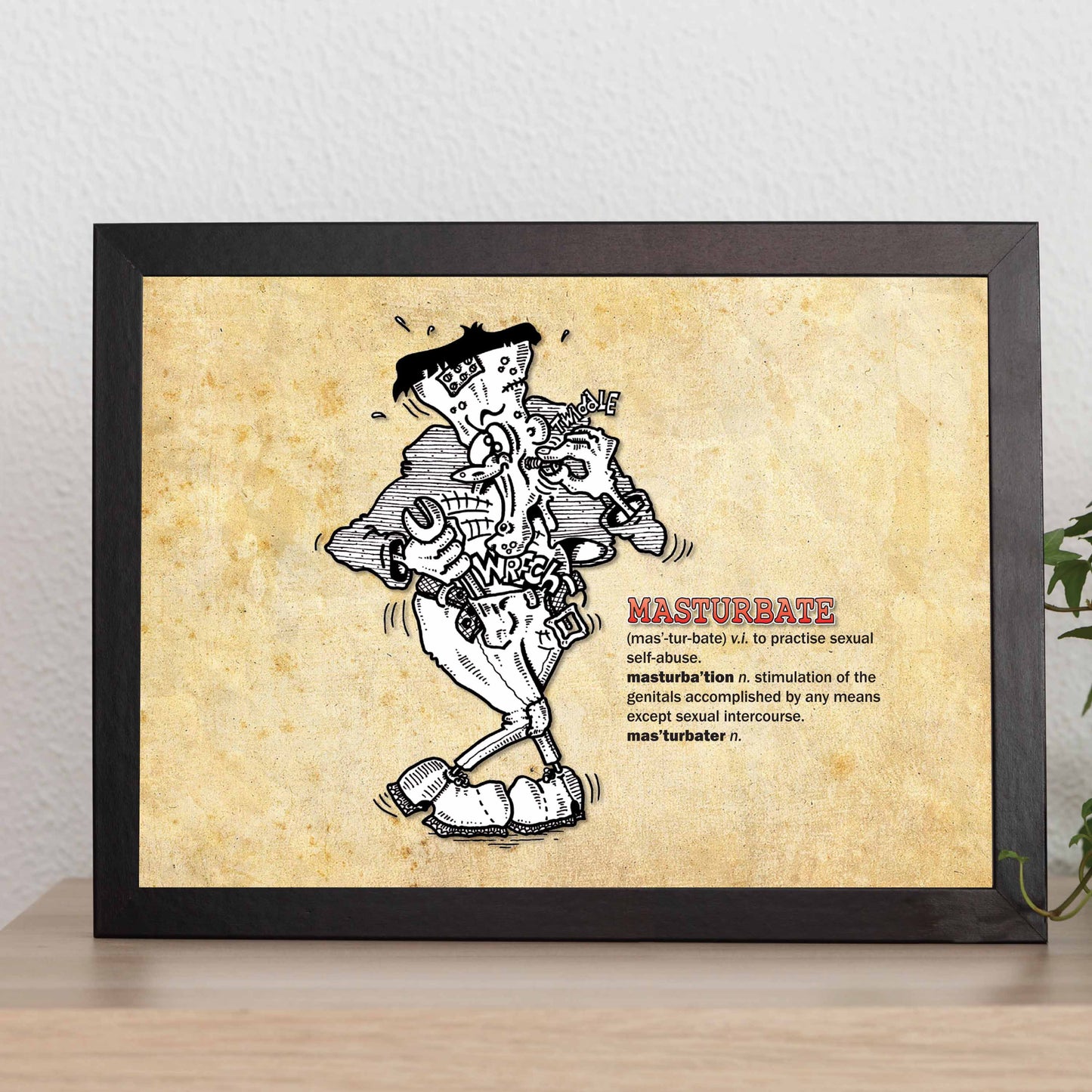 Masturbate Cartoon Art Print