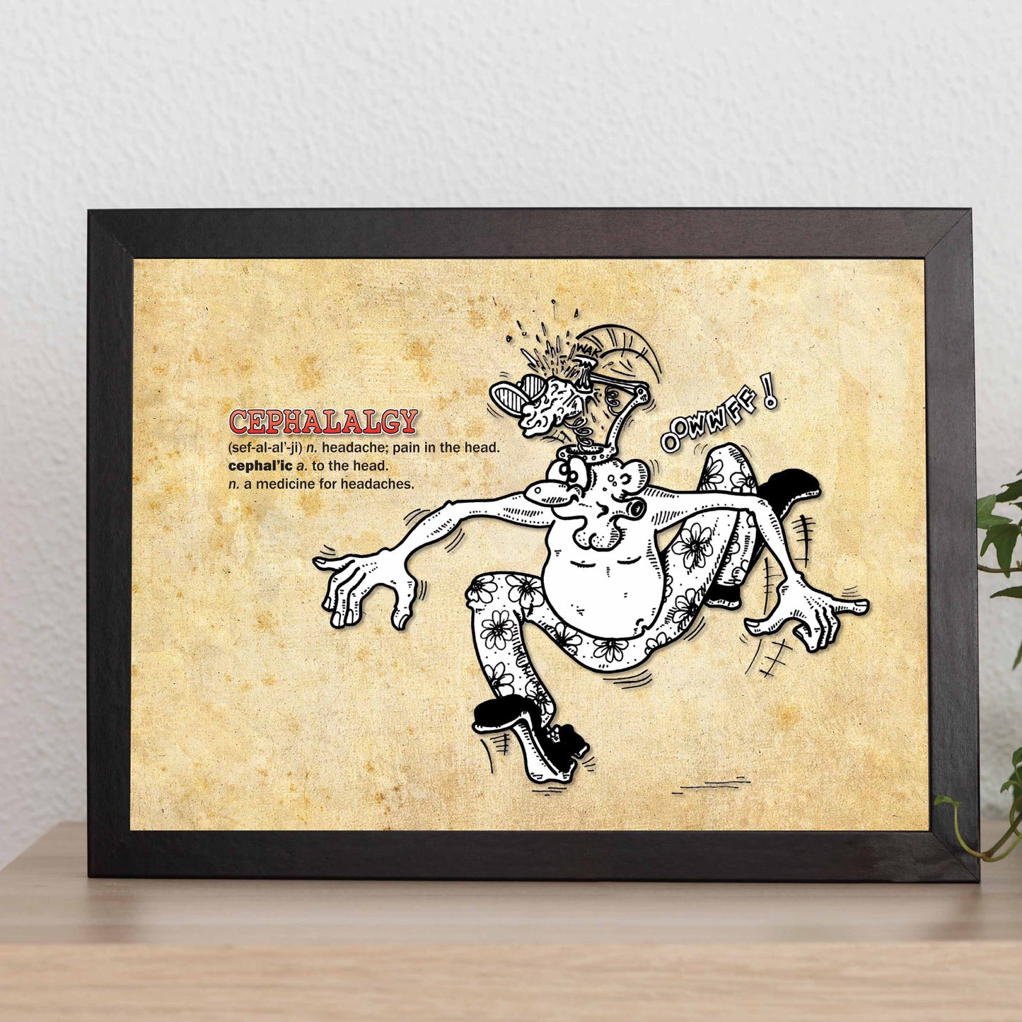 Cephalalgy Cartoon Art Print