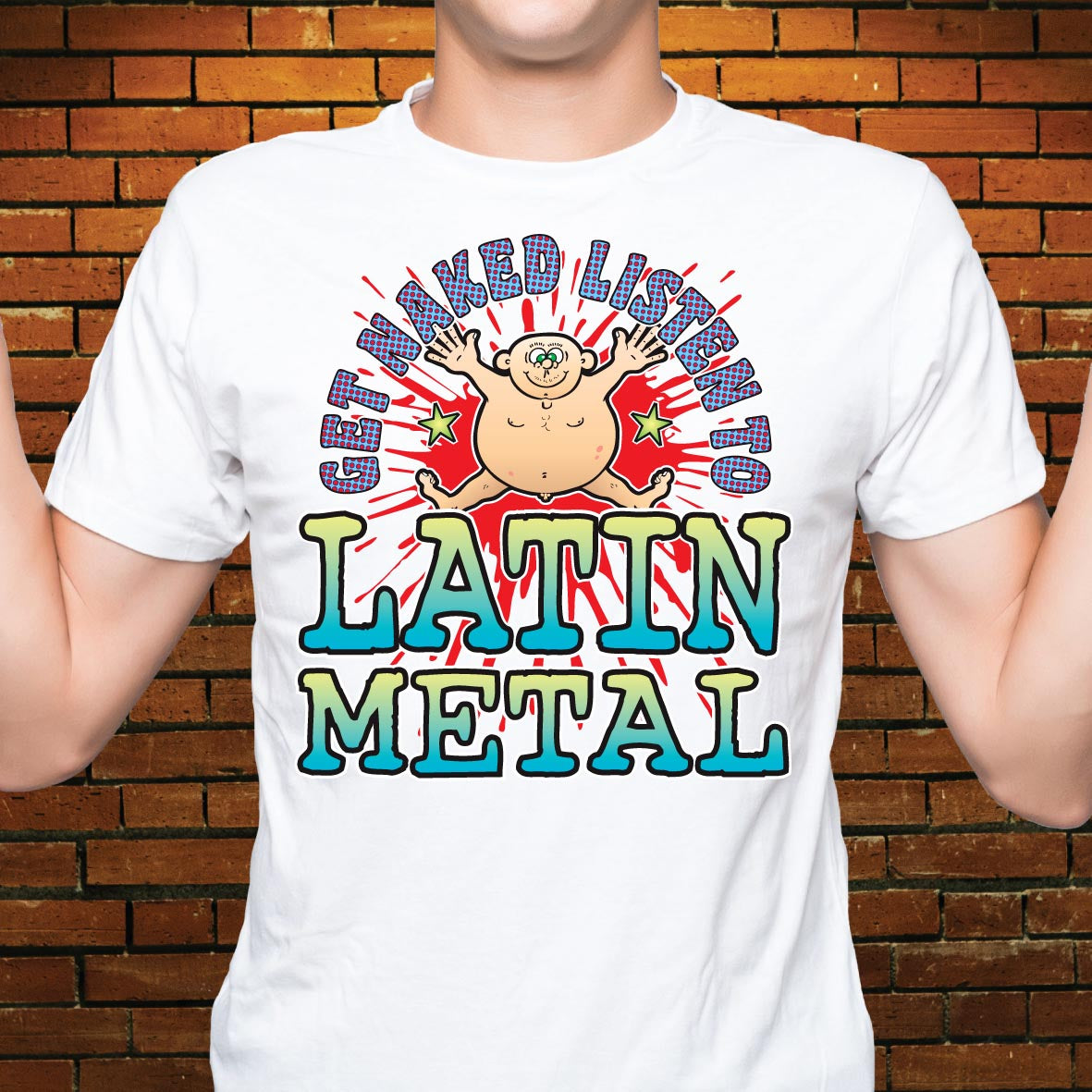 Latin Metal Funny Slogan Cotton T-Shirt