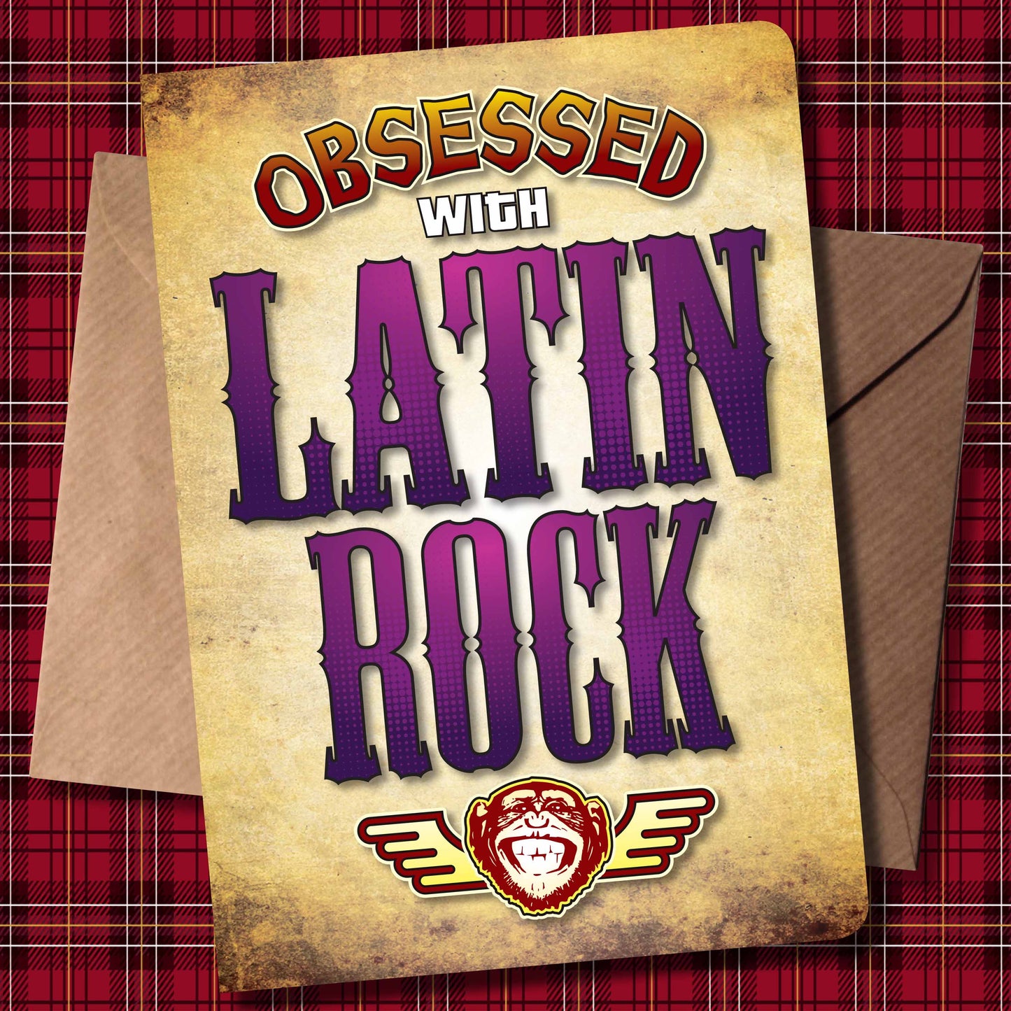 Latin Rock - Obsessed Art Poster + Birthday / Greetings Card