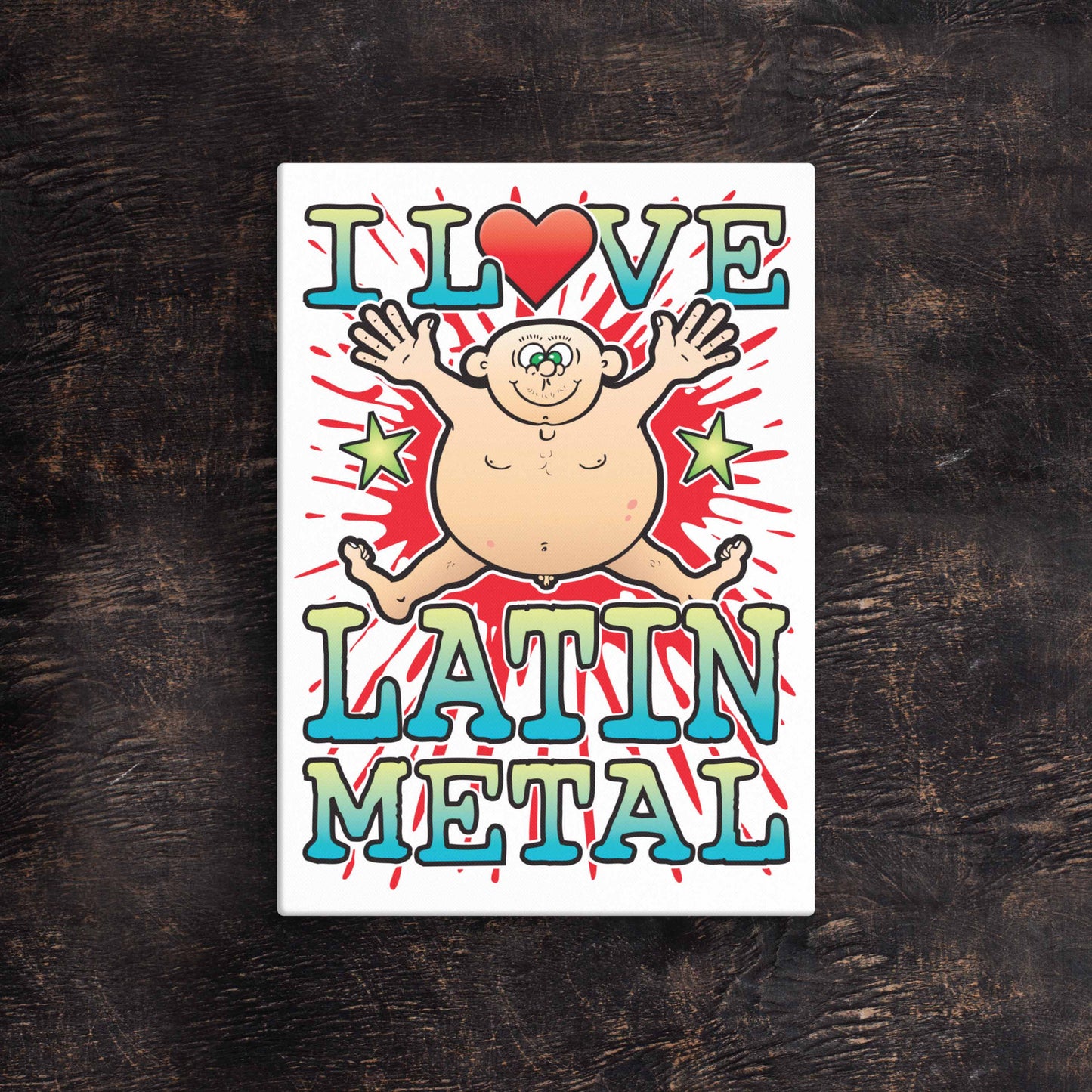 Latin Metal 51x71cm Canvas Print