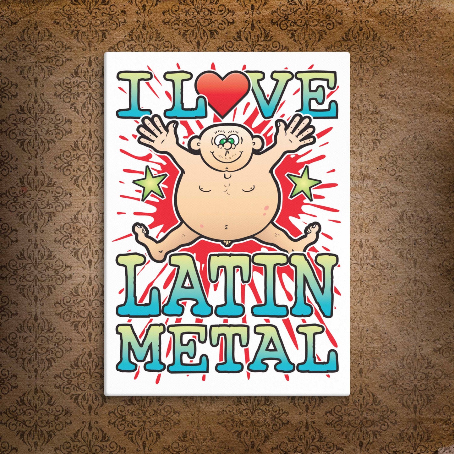 Latin Metal Canvas Print 30x40cm
