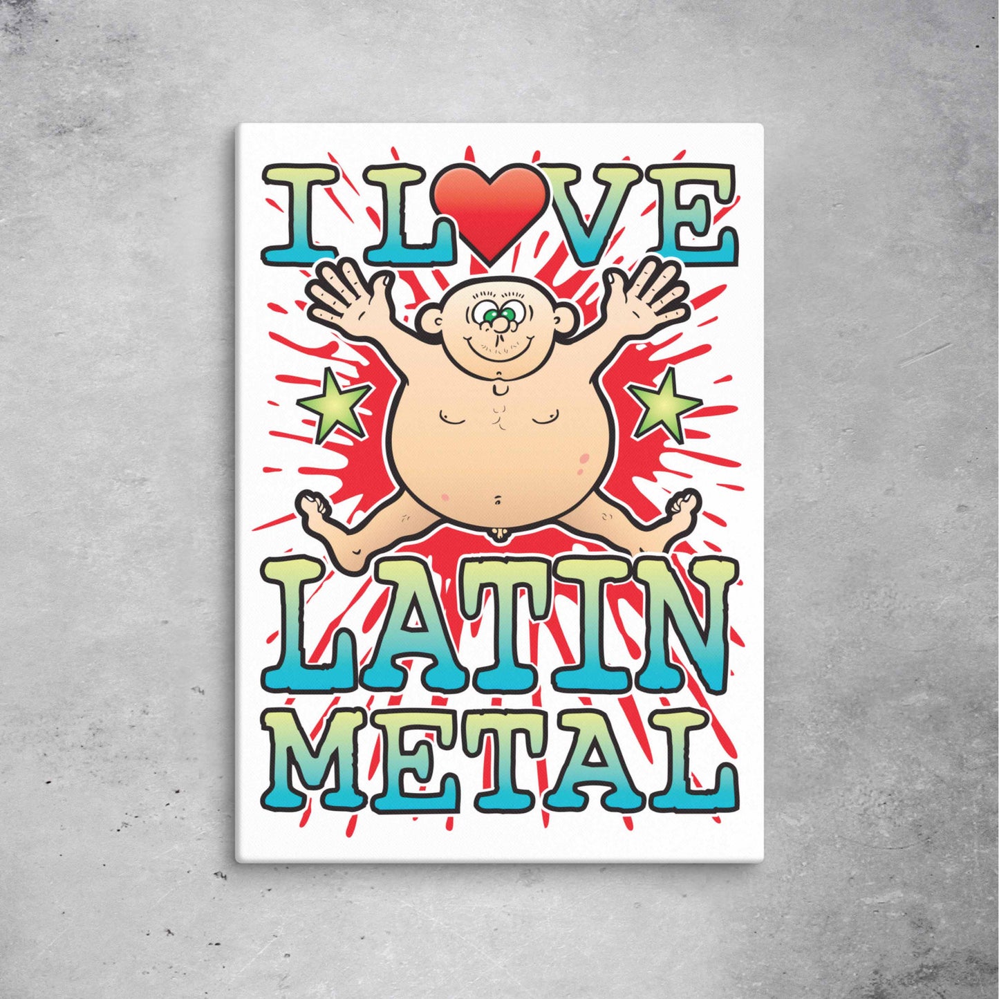 Latin Metal 51x71cm Canvas Print