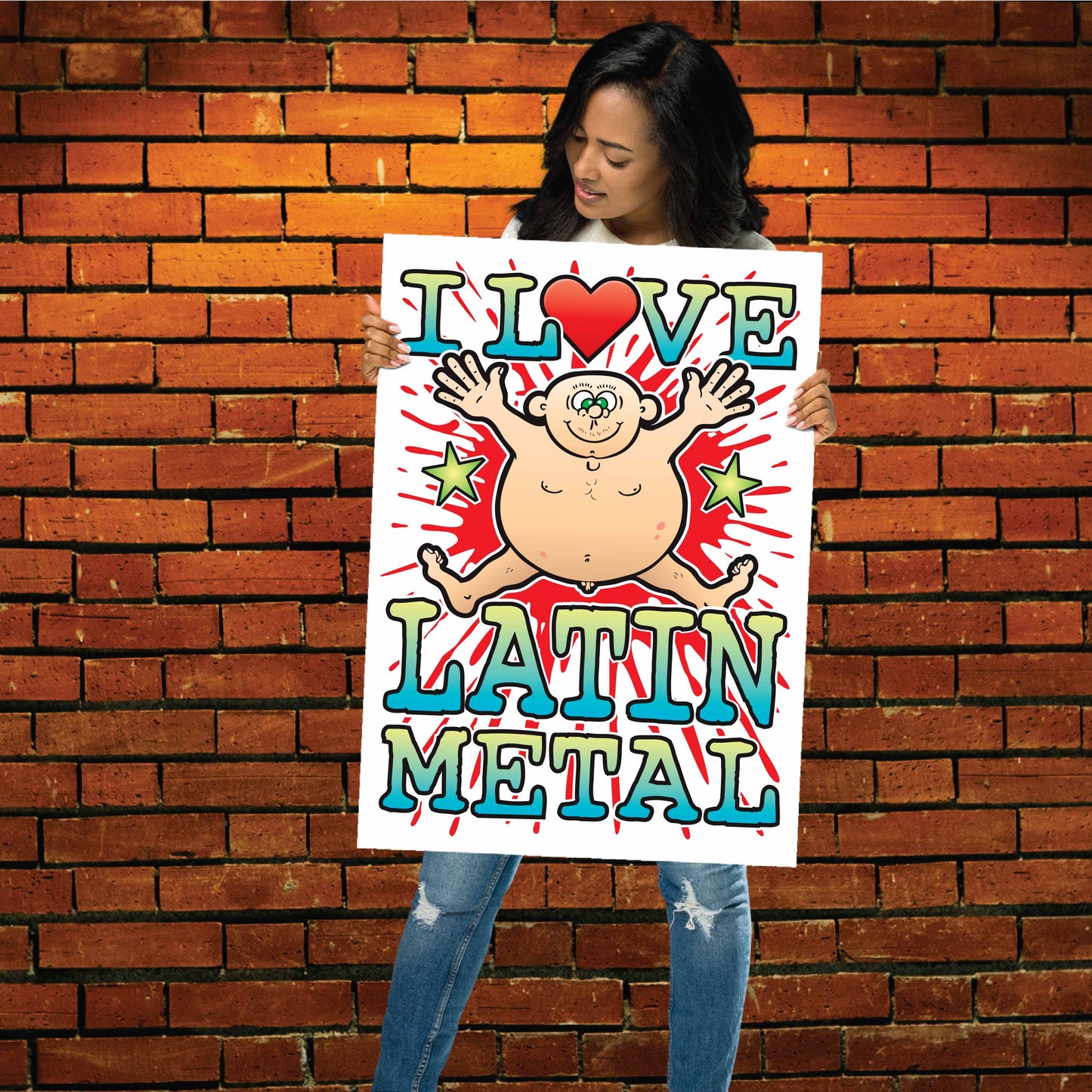 Latin Metal 50x70cm Wall Art / Love Music Poster