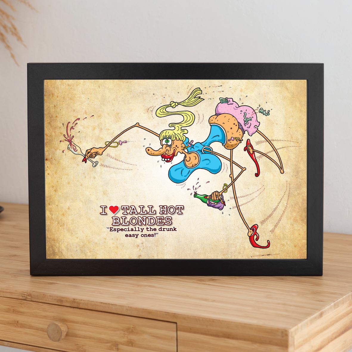 I Love Tall Hot Blondes Cartoon Art Print