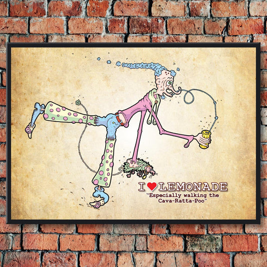 I Love Lemonade Cartoon Art Print