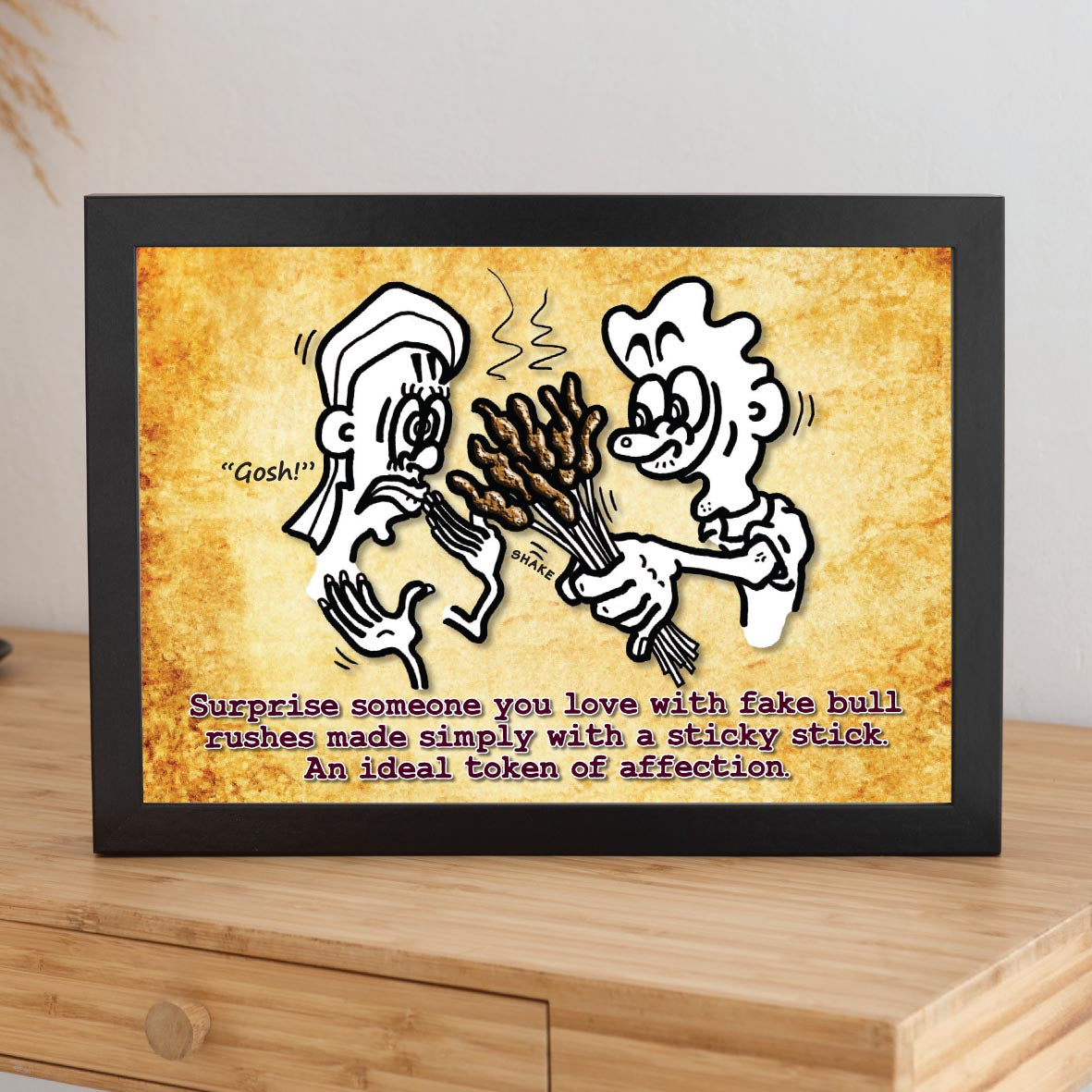 Love Bull Rushes Cartoon Art Print