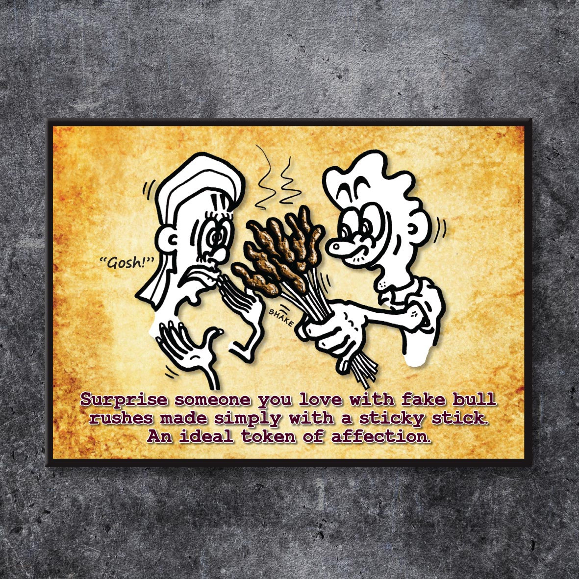 Love Bull Rushes Cartoon Art Print