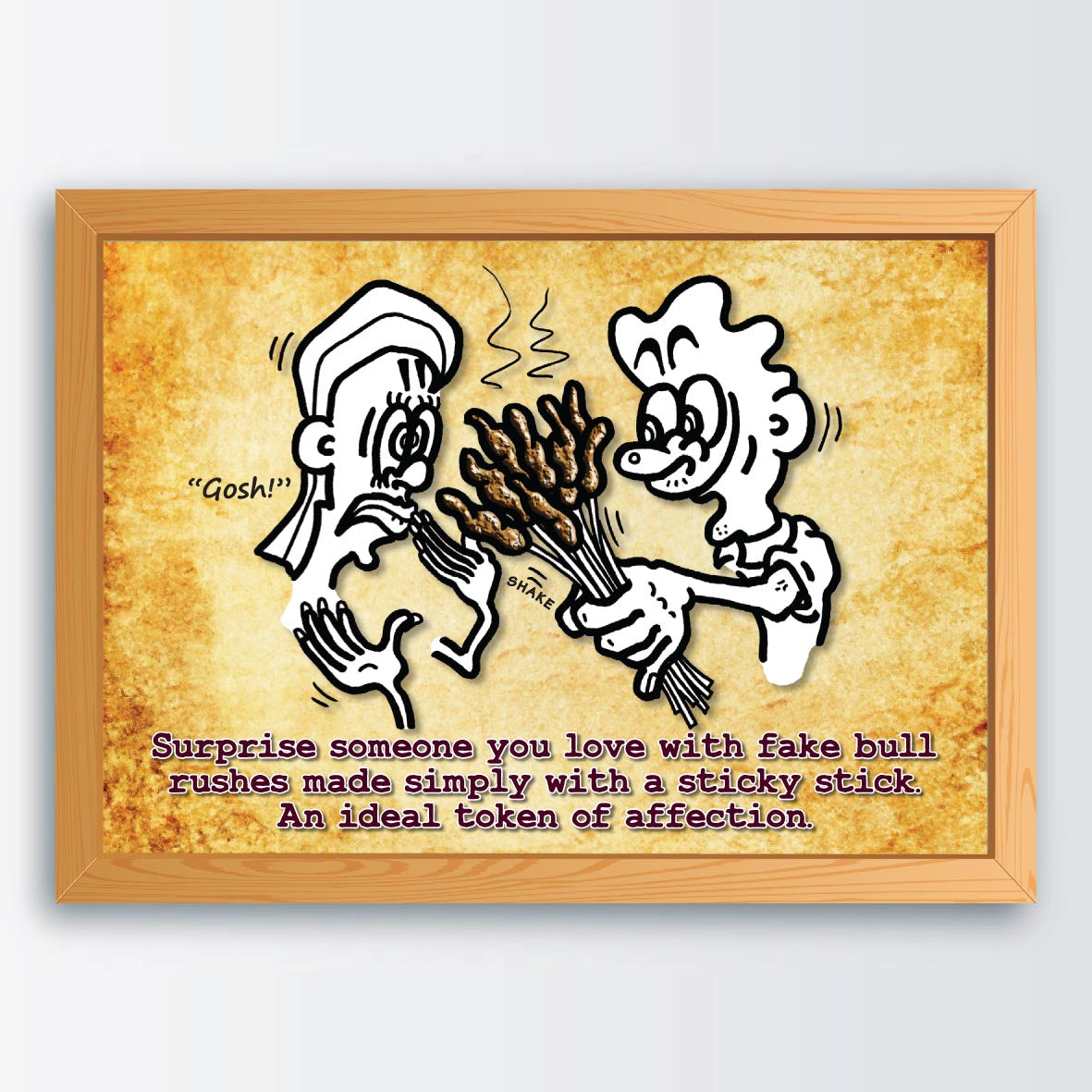 Love Bull Rushes Cartoon Art Print