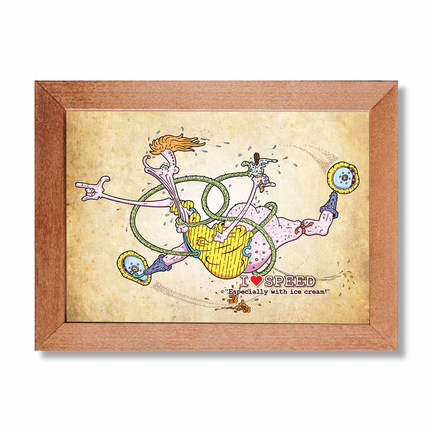 I Love Speed Cartoon Art Print