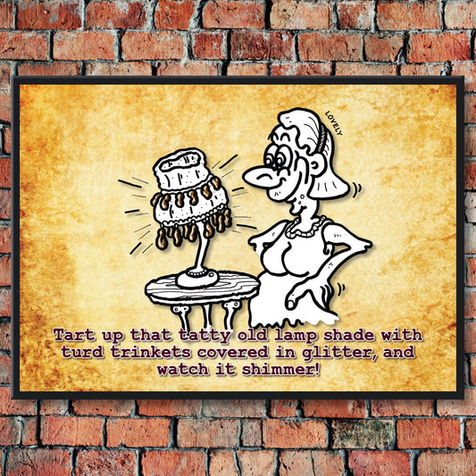 Lumpy Lamp Shade Cartoon Art Print