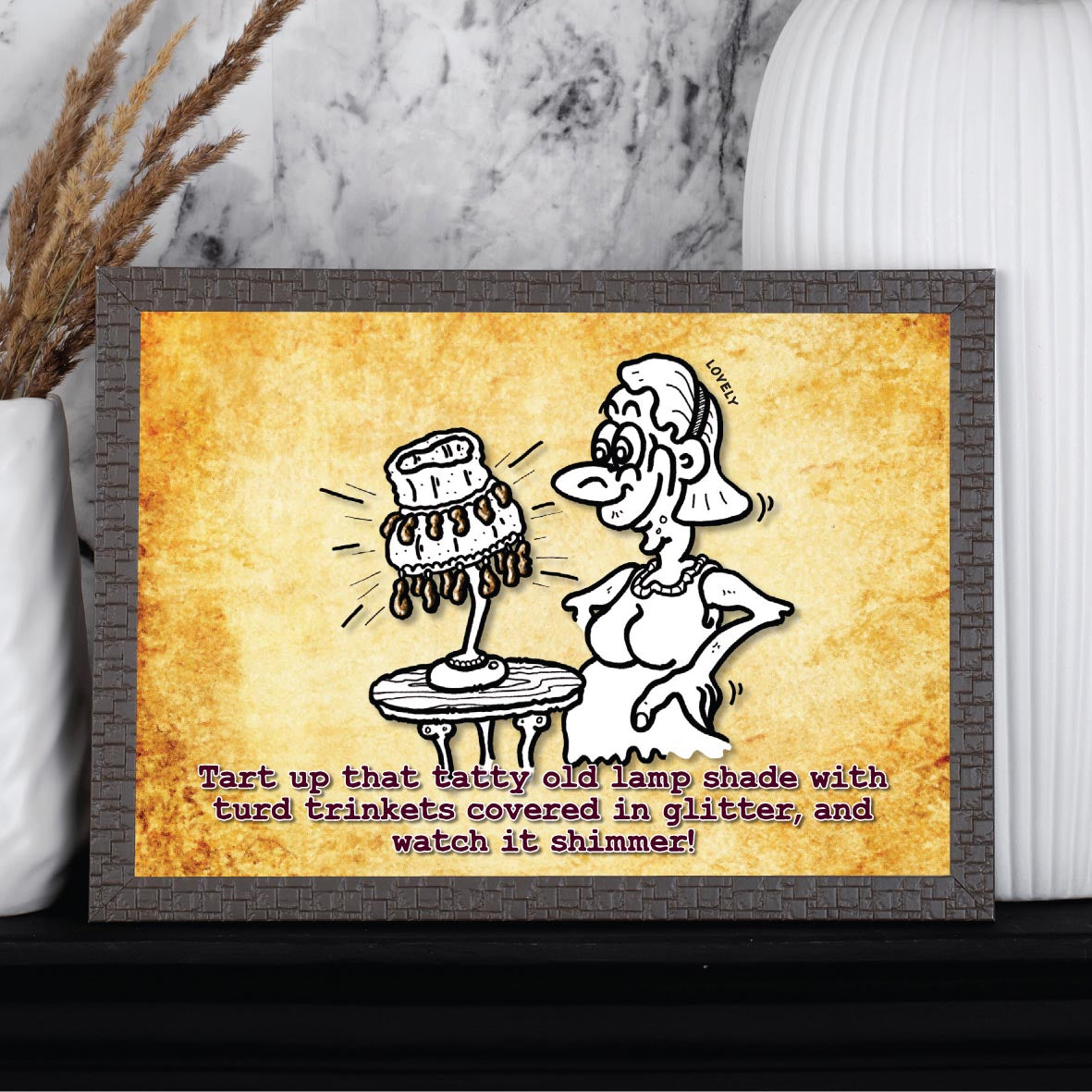 Lumpy Lamp Shade Cartoon Art Print
