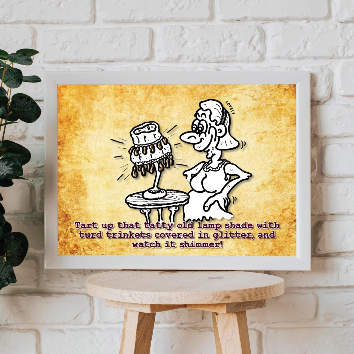 Lumpy Lamp Shade Cartoon Art Print
