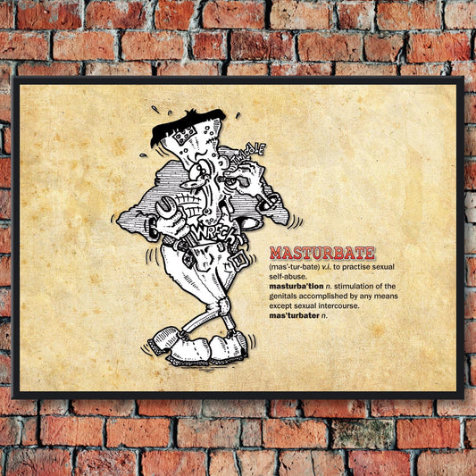 Masturbate Cartoon Art Print