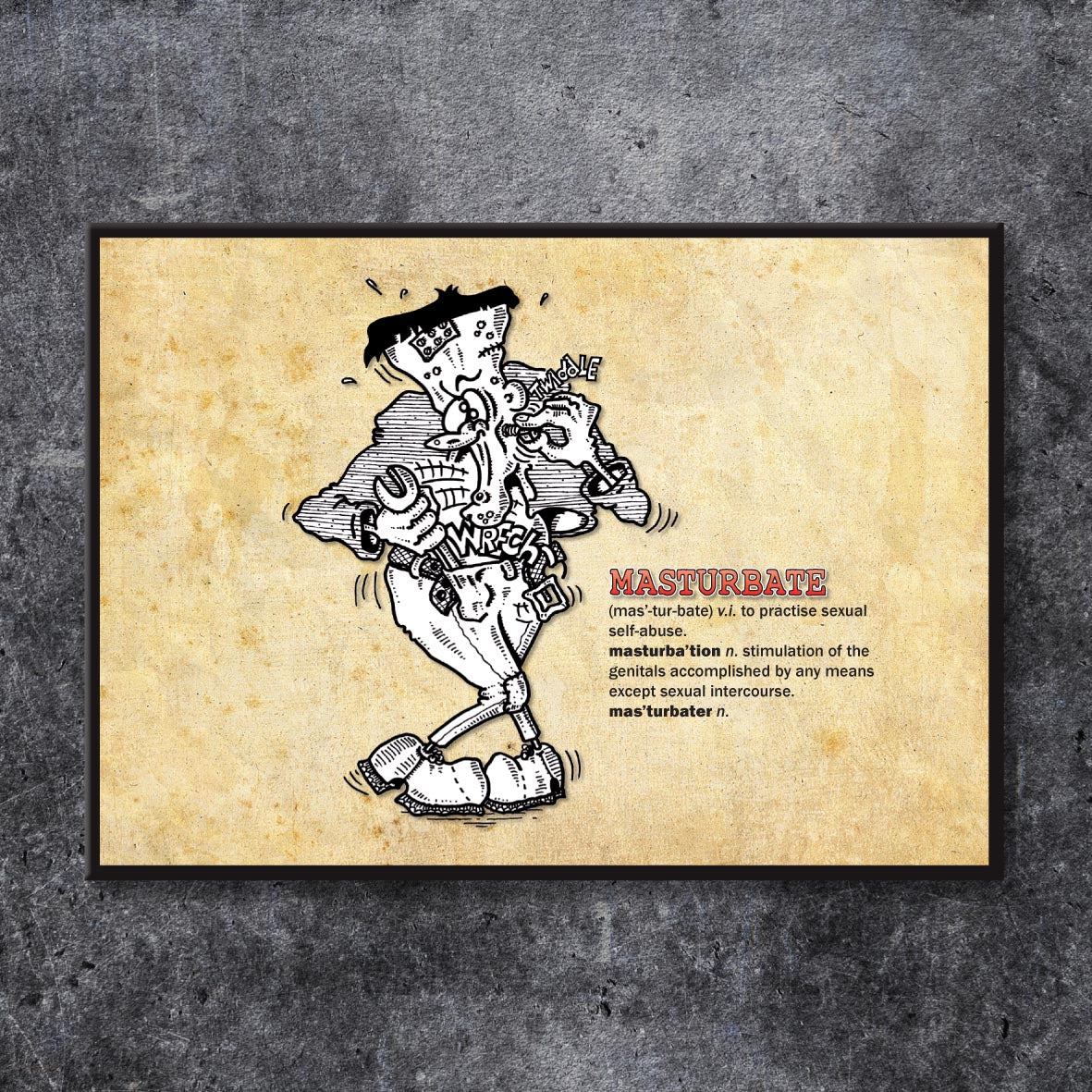 Masturbate Cartoon Art Print