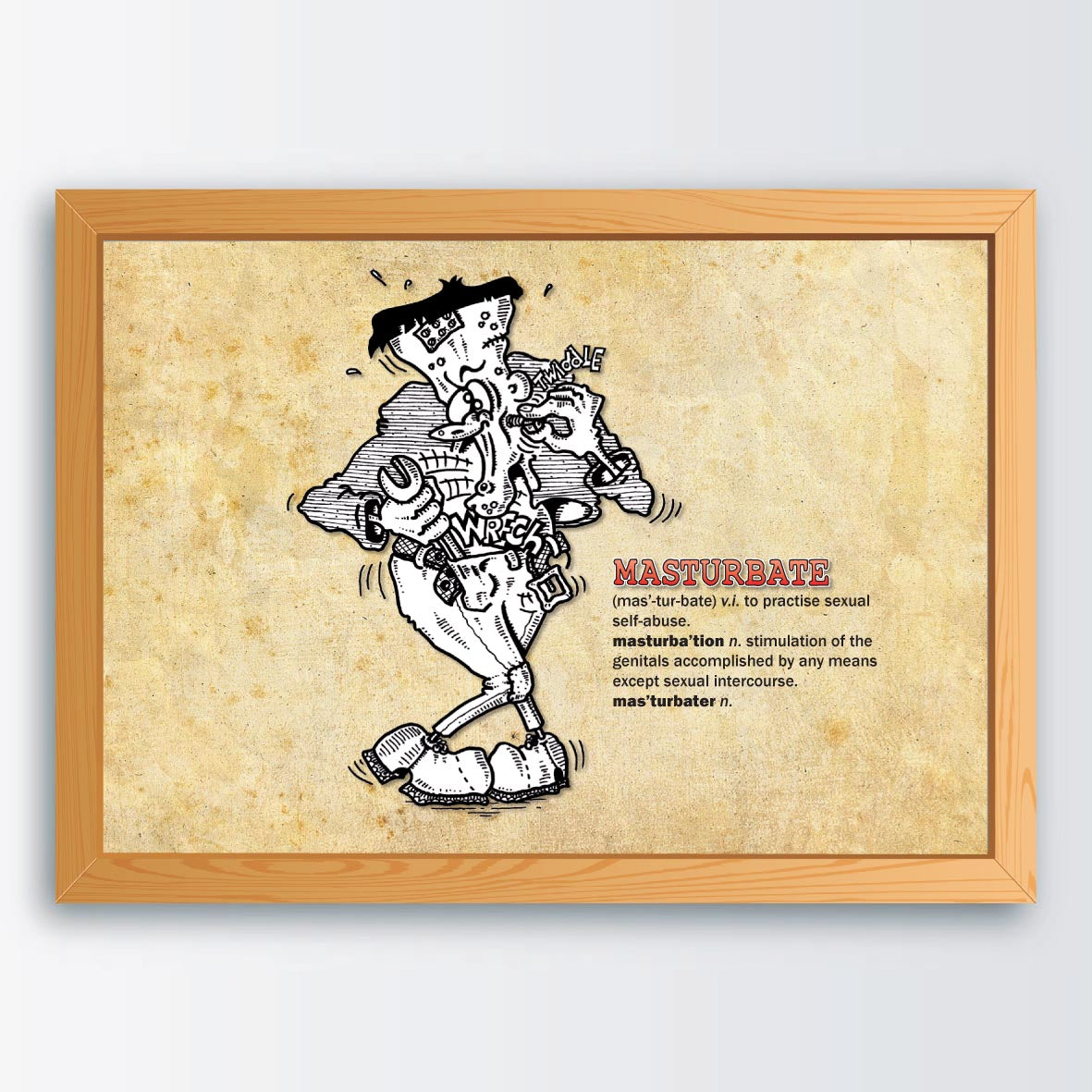 Masturbate Cartoon Art Print