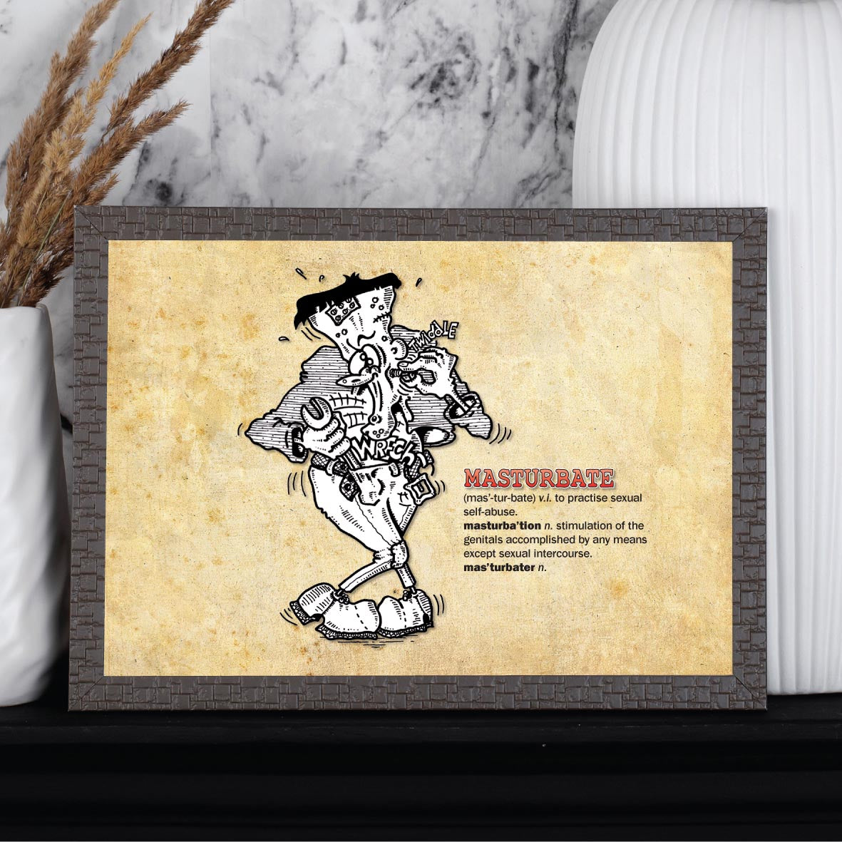 Masturbate Cartoon Art Print