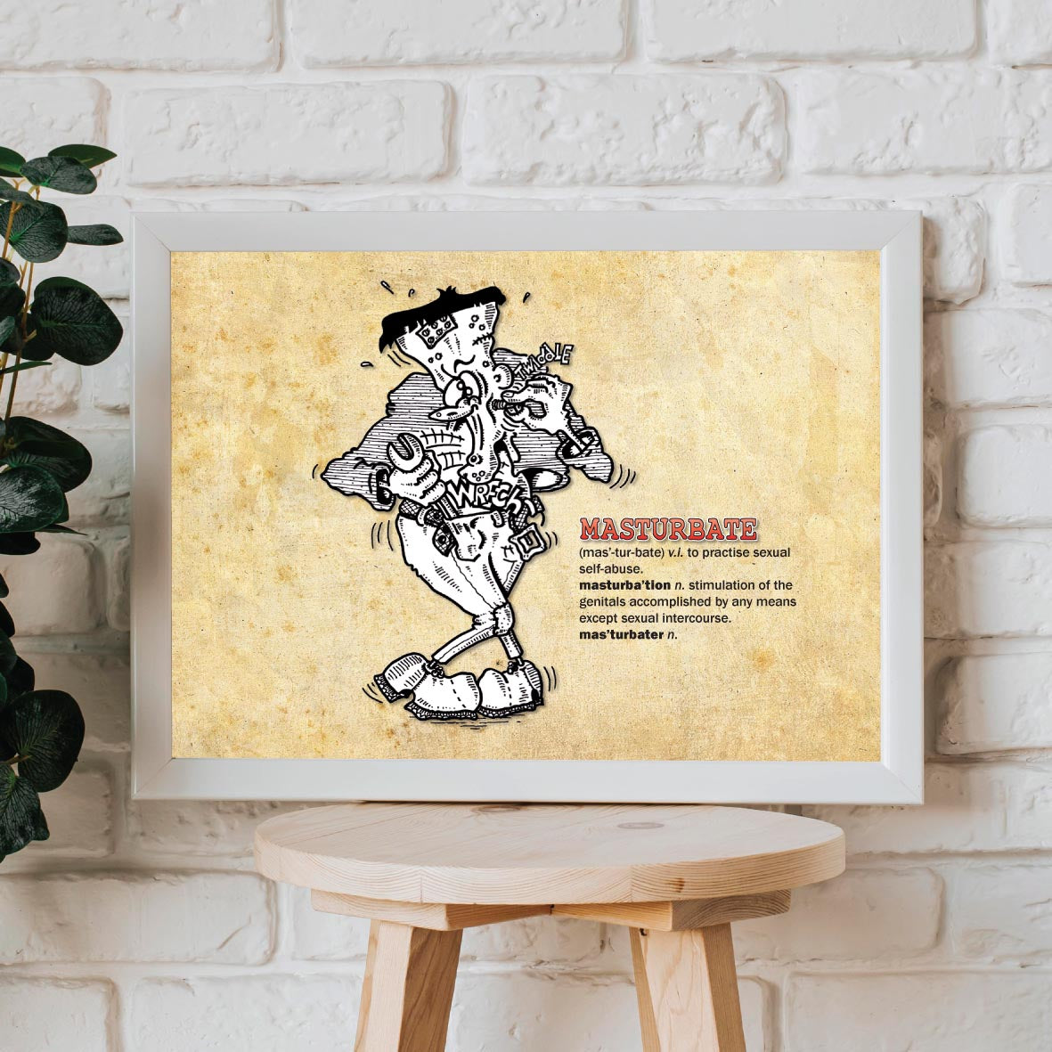 Masturbate Cartoon Art Print