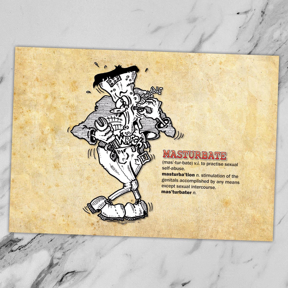 Masturbate Cartoon Art Print