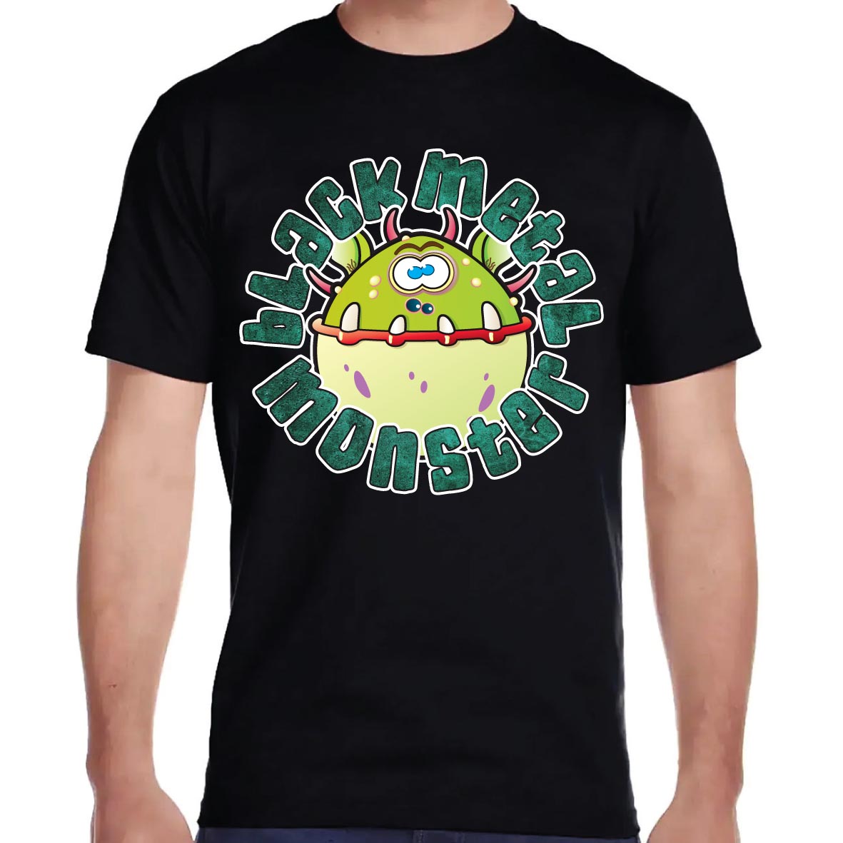 Black Metal Monster Cotton T-Shirt