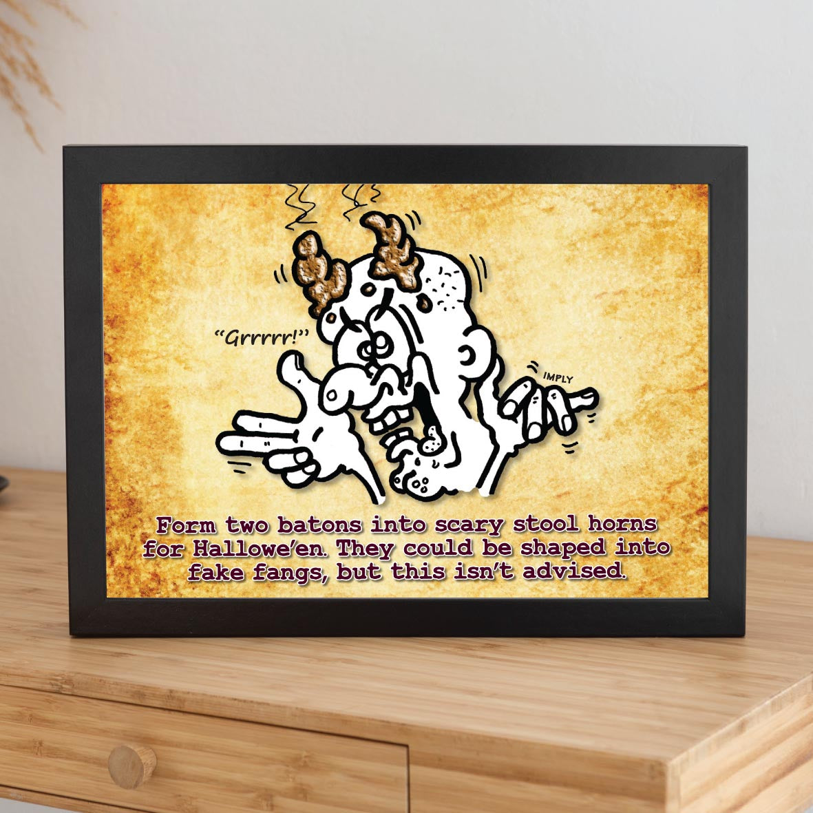 Monstrous Scary Horns Cartoon Art Print