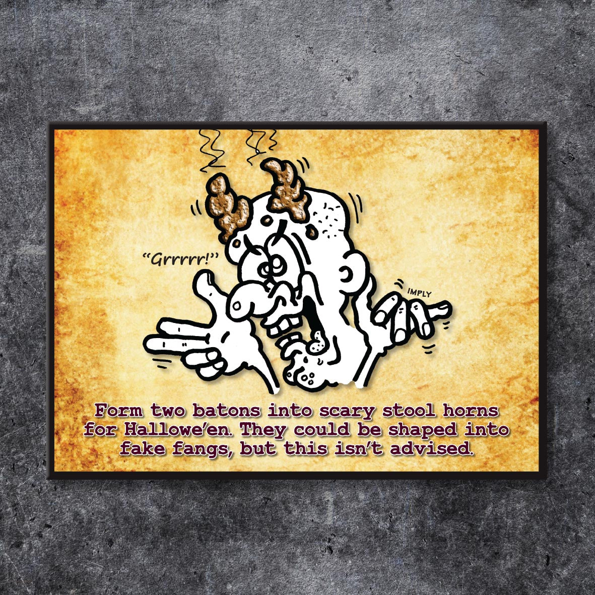 Monstrous Scary Horns Cartoon Art Print