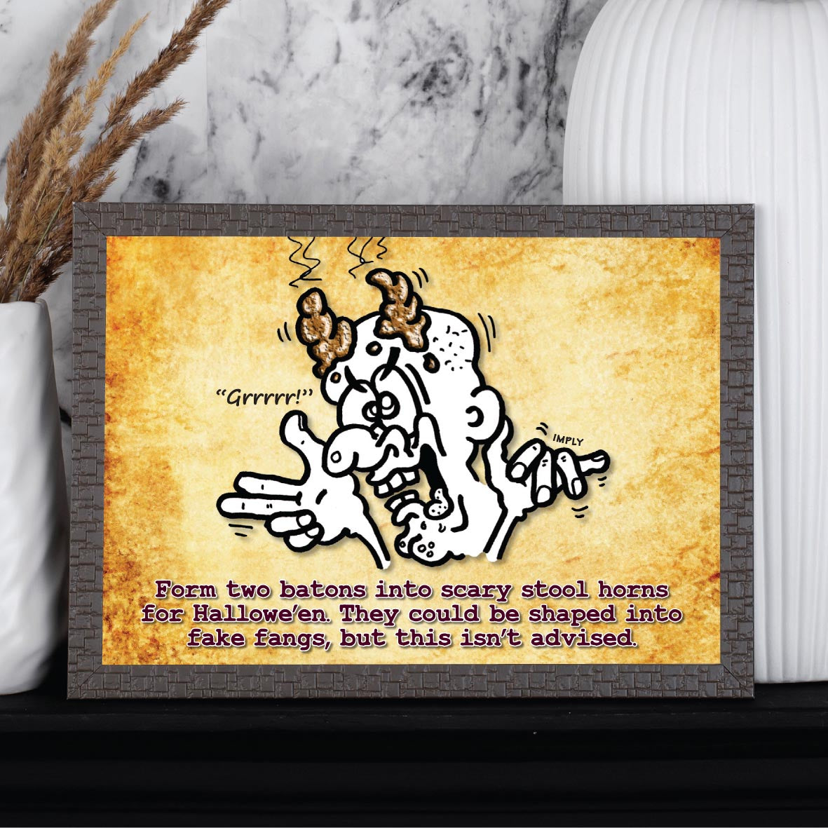 Monstrous Scary Horns Cartoon Art Print