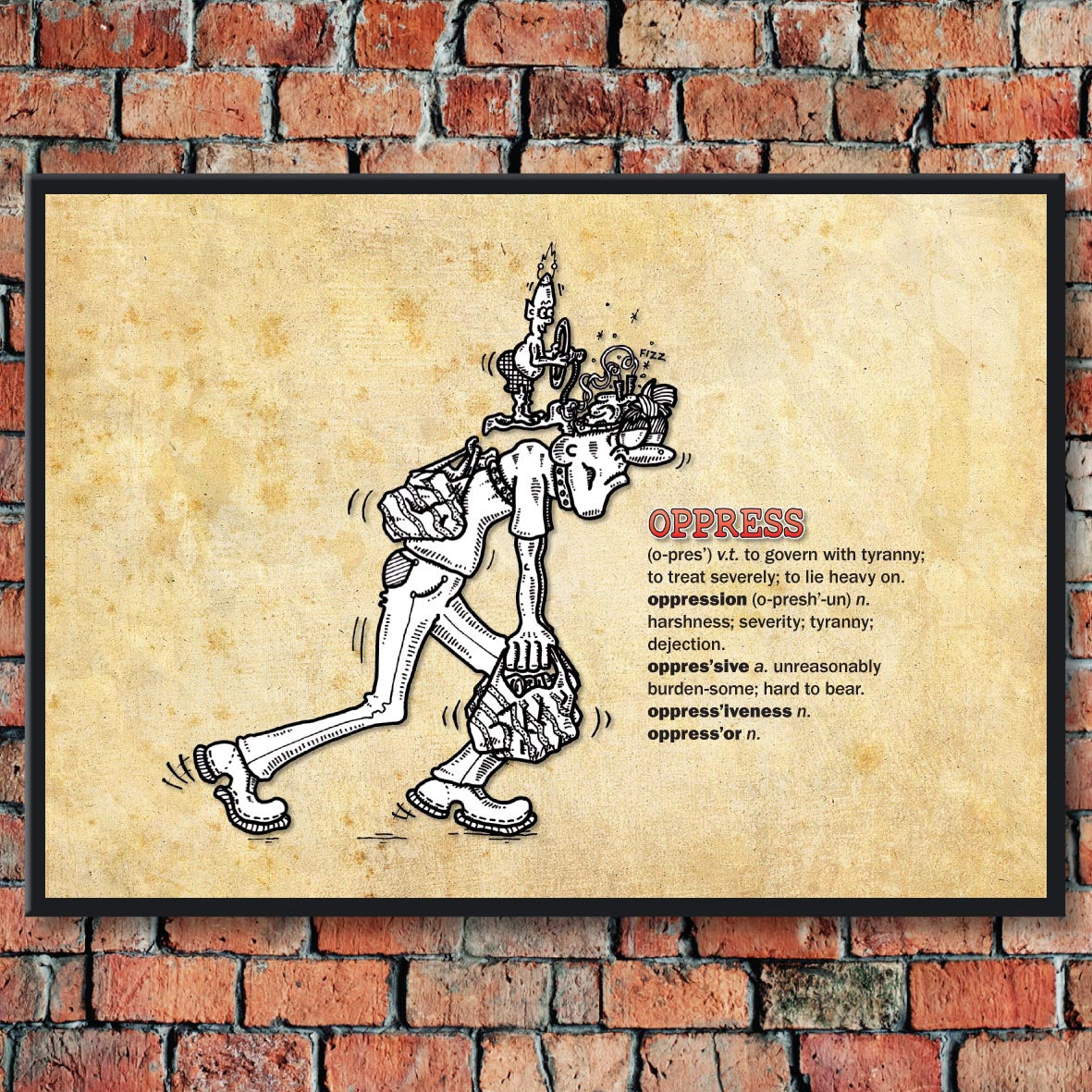 Oppress Cartoon Art Print