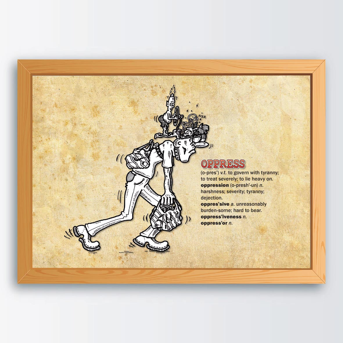Oppress Cartoon Art Print