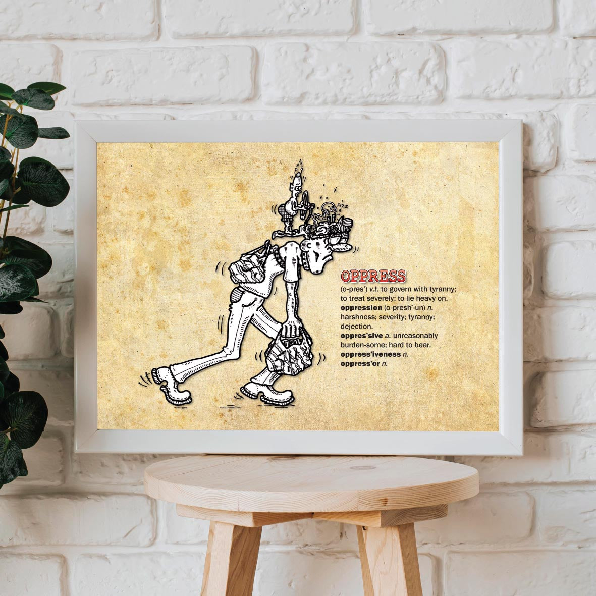 Oppress Cartoon Art Print