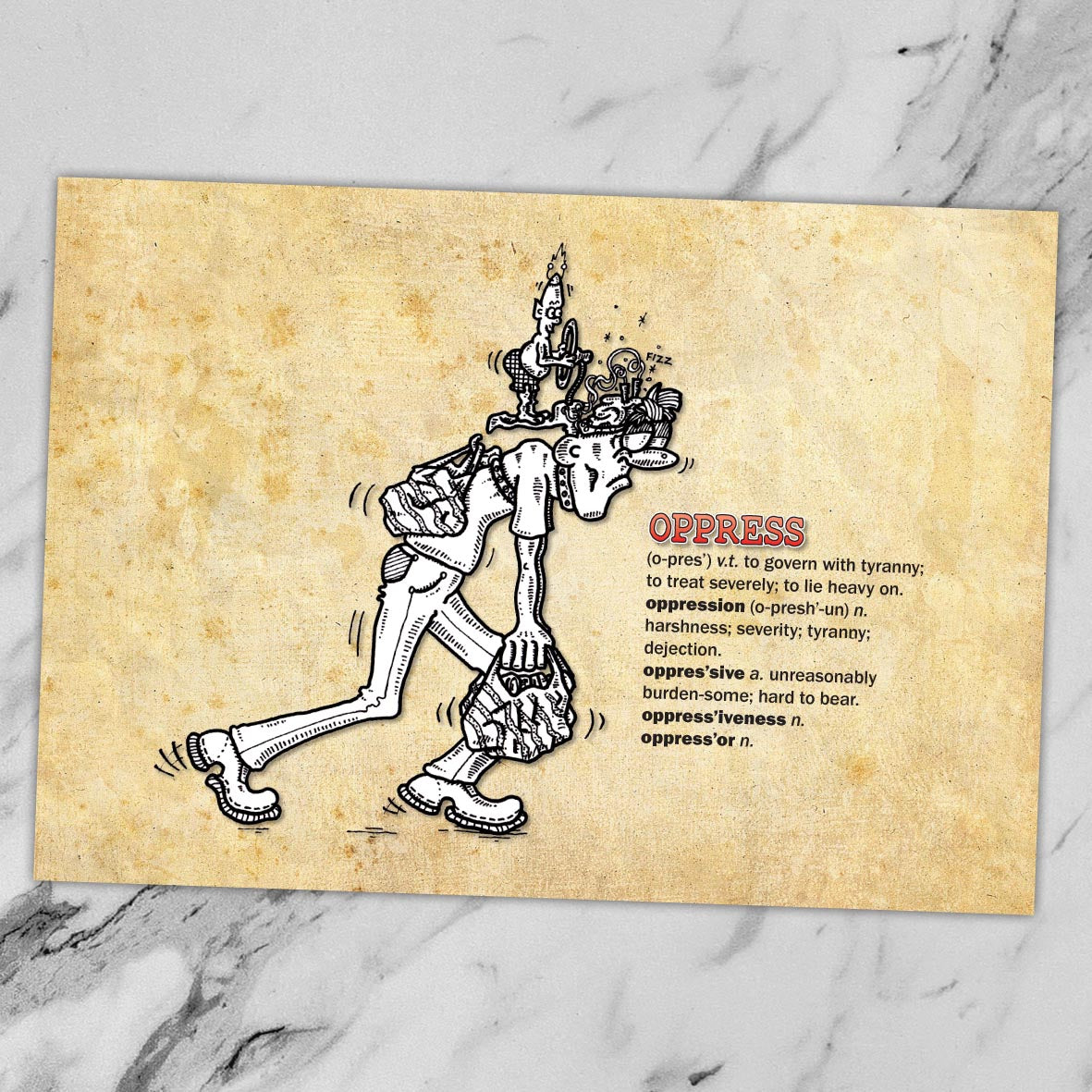 Oppress Cartoon Art Print