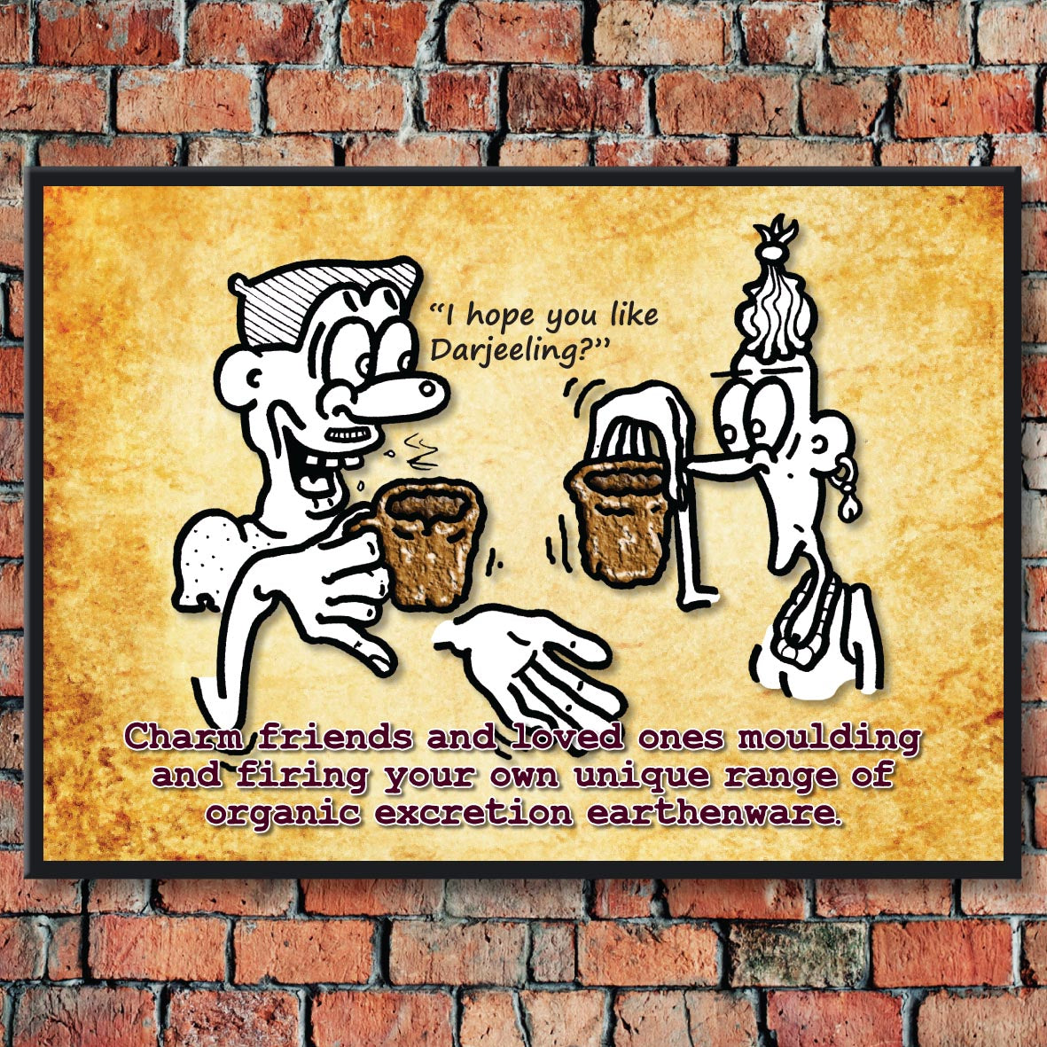 Organic Earthenware Cartoon Art Print