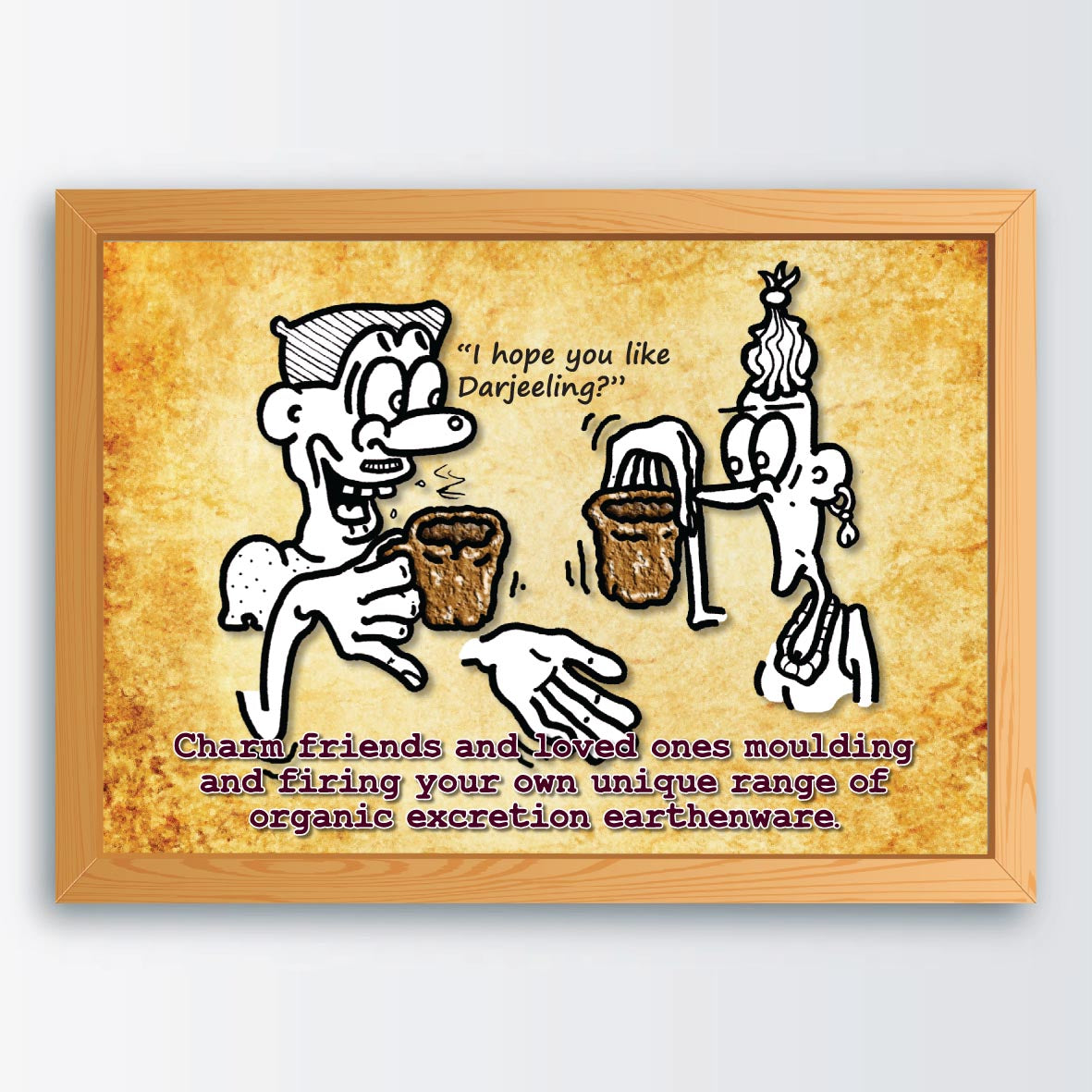 Organic Earthenware Cartoon Art Print