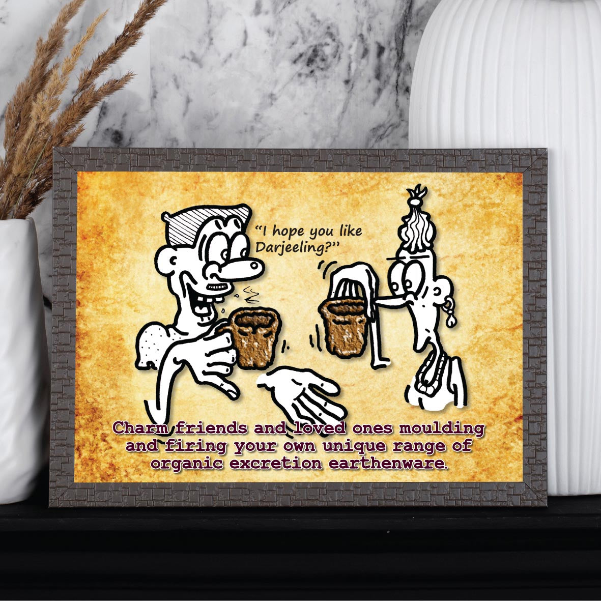 Organic Earthenware Cartoon Art Print