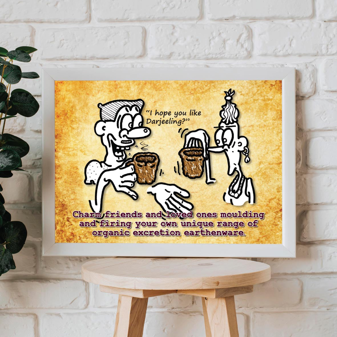 Organic Earthenware Cartoon Art Print