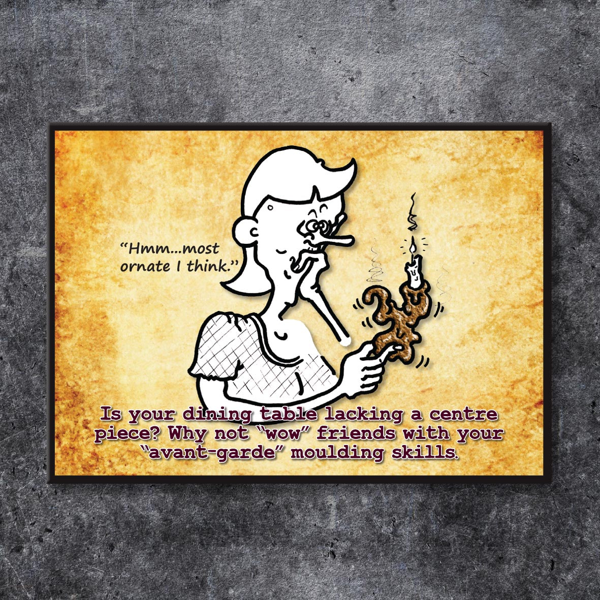 Ornate Candle Holder Cartoon Art Print