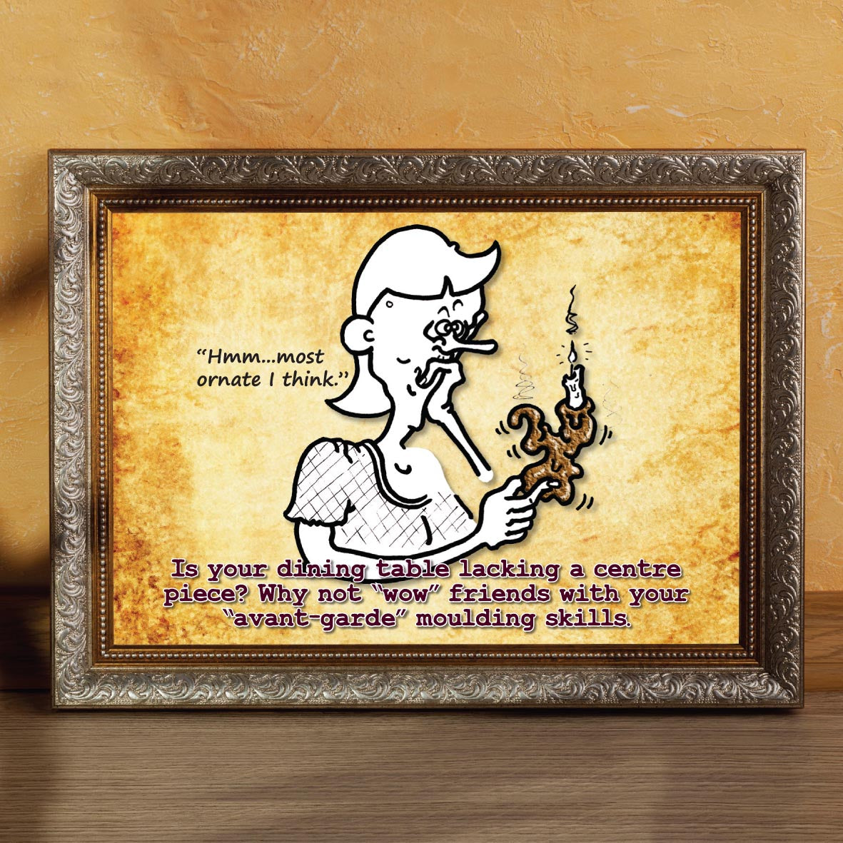 Ornate Candle Holder Cartoon Art Print