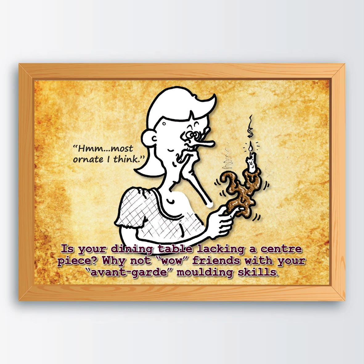 Ornate Candle Holder Cartoon Art Print