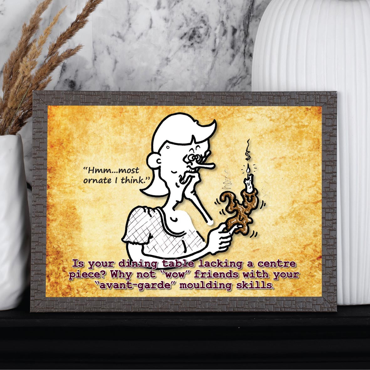 Ornate Candle Holder Cartoon Art Print