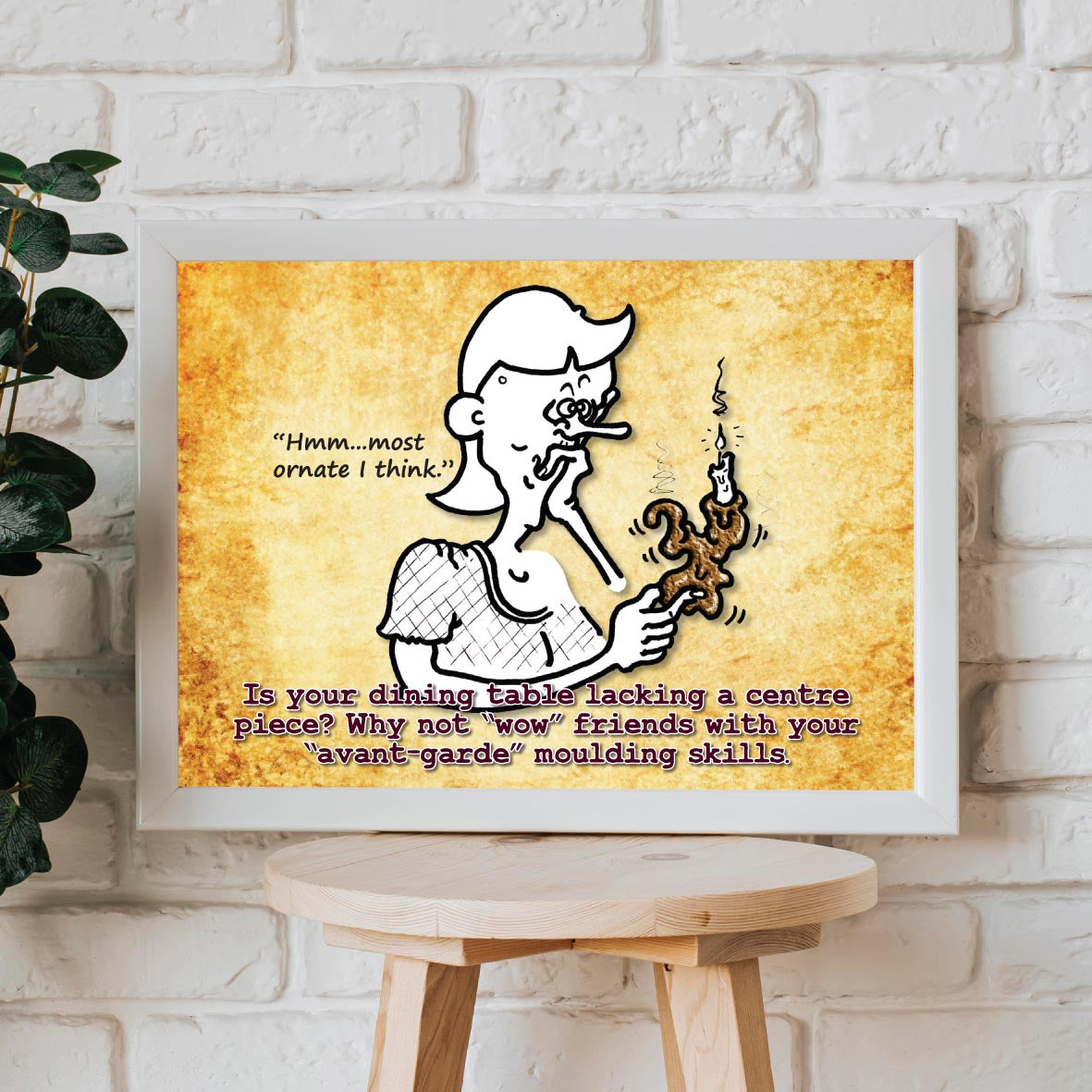 Ornate Candle Holder Cartoon Art Print