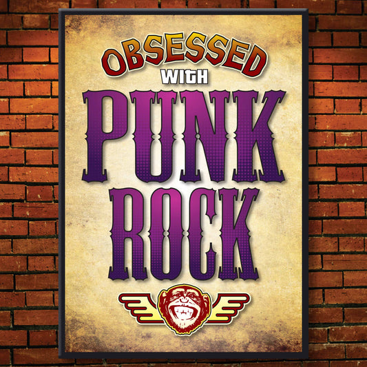 Punk Rock - Obsessed Art Poster + Birthday / Greetings Card