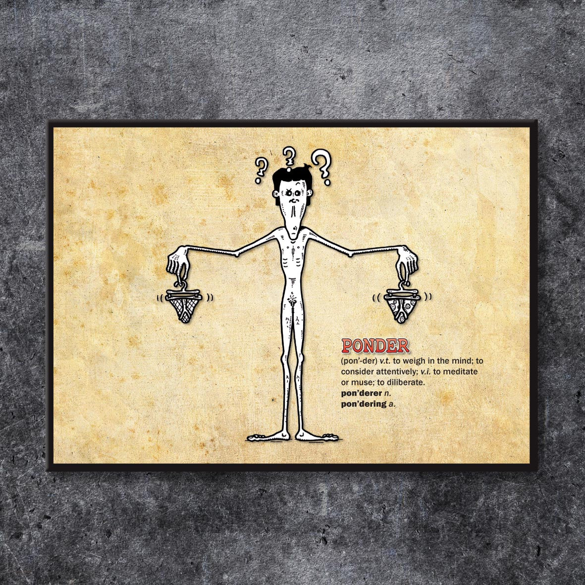 Ponder Cartoon Art Print