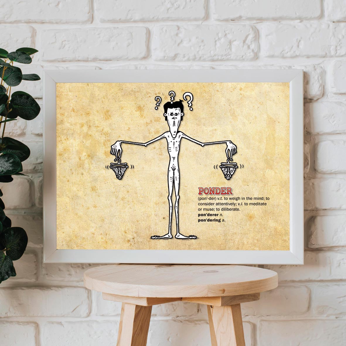 Ponder Cartoon Art Print