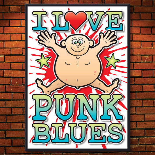 Punk Blues Art Print / Love Music Poster / Wall Décor / Rock Guru